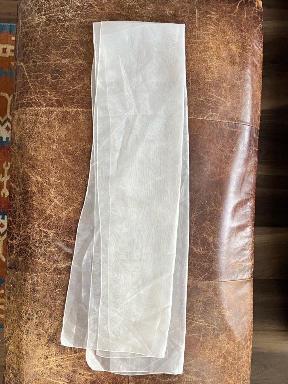 Sheer ivory Organza wrap or scarf- special occasion